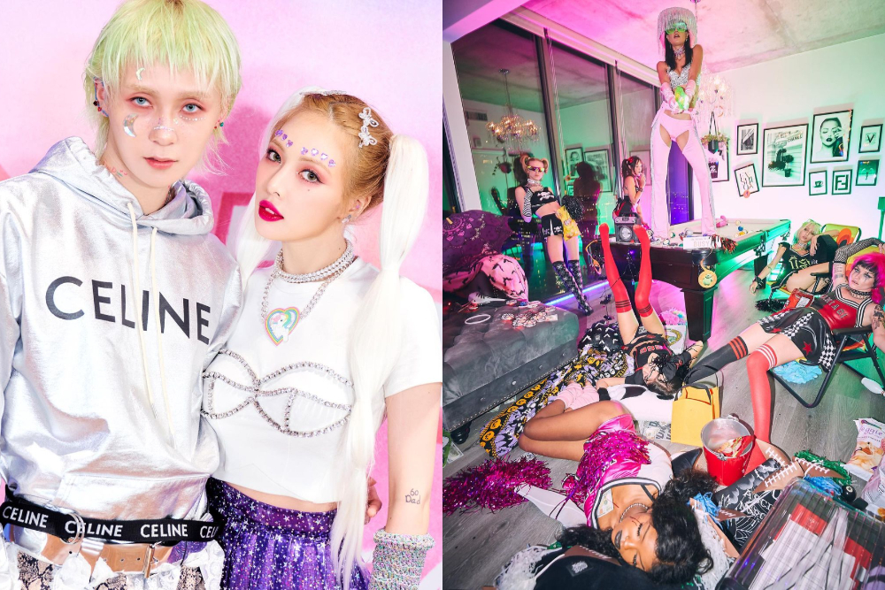 泫雅穿著一身 Dolls Kill 的服裝回歸KPOP樂壇